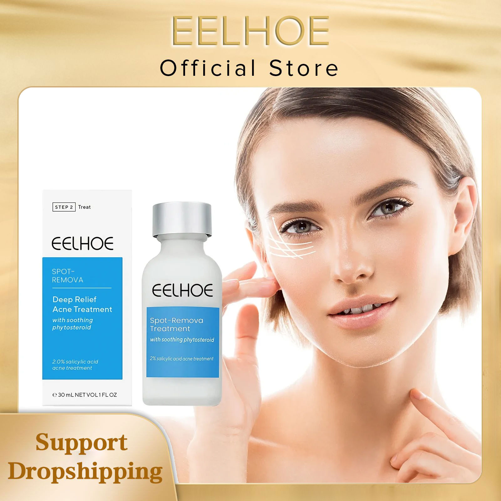 Salicylic Acid Blackhead Remover - EELHOE Akne-Behandlungslotion, Salicylsäure-Essenzflüssigkeit, entfernt Sommersprossen, Flecken,